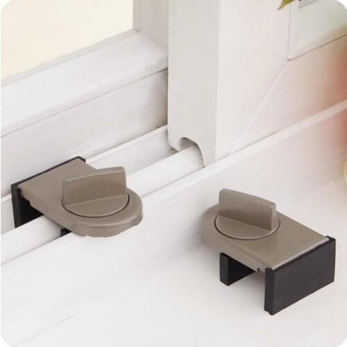Doors And Windows Child Safety Lock Anti-theft Lock 2 Pieces/Lot Sliding Aluminum Alloy Windows Doors And Windows Lock