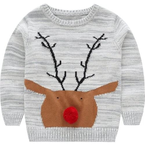 Little Maven New Boys Spring Autumn Winter O-neck Full Cotton Deer Christmas Pullover Knitted Casual Quality Sweaters