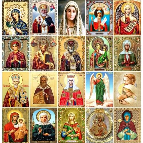 HUACAN 5D DIY Diamond Embroidery Religion Icon Full Square Painting Home Decoration Mosaic Handmade Gift