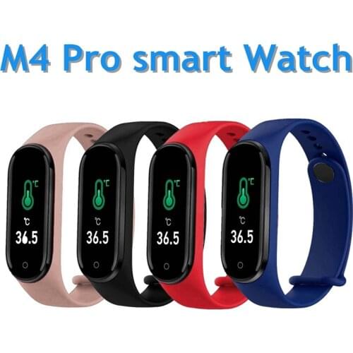M4 Pro Smart Bracelet Thermometer New M4 Band IP67 Fitness Bracelet Sport Smart Band Fitness Tracker Heart Rate Blood Pressure