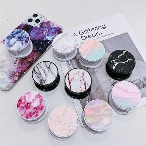 Marble Foldable Mobile Phone Stand for iPhone 11 X 7 Halter Holder Finger Grip Bracket Support Pour Telephone Fashion for Tiktok