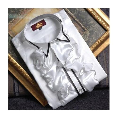 2018 Men Shirt White Yellow Long Sleeve Groom Prom Shirts Performance Custom Wedding Men Party Fashion Shirt Camisa Masculina