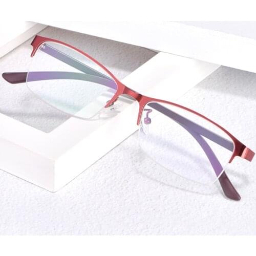 Women Myopia Glasses Ladies Half Frame Anti-blue Light Glasses Men Finished Eyewear -1.0 To -4.0 High Quality Simple and Stylish