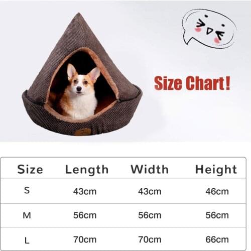 Cats Tent Cave 4 Seasons Use Universal Arctic Wool Warm Pet House Removable Washable Triangle Cat Bed For Puppy Cat Rabbit Pigs