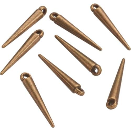 100cps Tibetan Style Alloy Pendants Charms Spike Beads DIY Jewelry Making Necklaces Bracelets Handicrafts Supplies 21x3mm