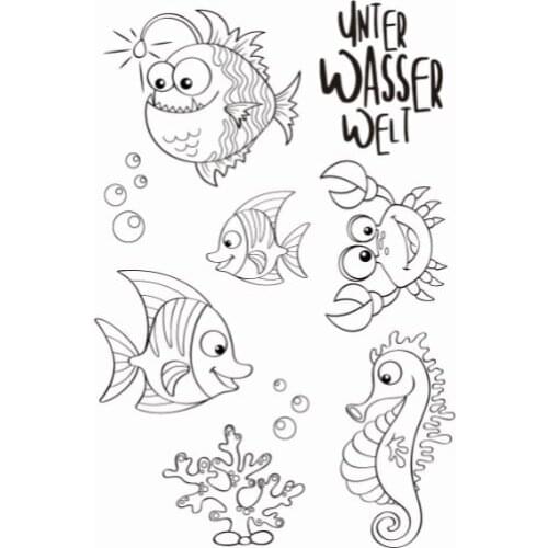 Hippocampus crab Transparent Clear Stamps for DIY Scrapbooking/Card Making/Kids Christmas Fun Decoration ST0471