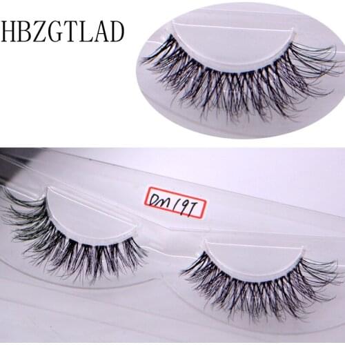 Transparent stem Mink Hair Eyelashes reusable Natural 3D Mink Messy Popular short False Eyelash Full Strip Eyelashes Extension