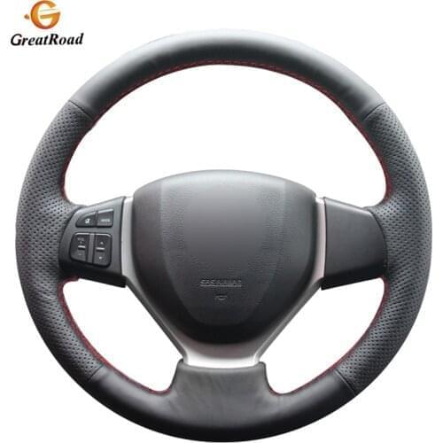 Hand-stitched Black PU Artificial Leather Car Steering Wheel Cover for Suzuki CELERIO S-CROSS SX4 2013 2014 Suzuki Vitara 2015