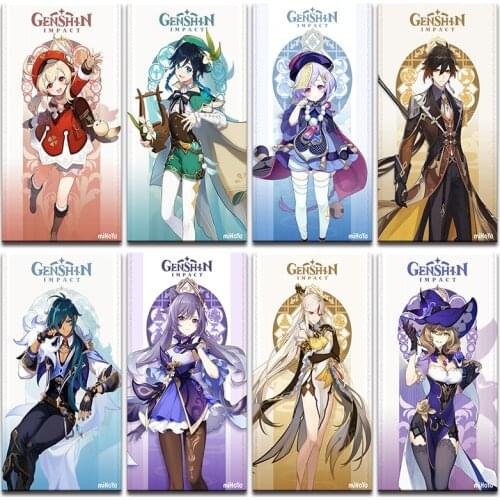 Self-adhesive Wall Sticker Genshin Impact Series Anime Game Posters Modern Home Decor for Bedroom Wall Art Wall Decor
