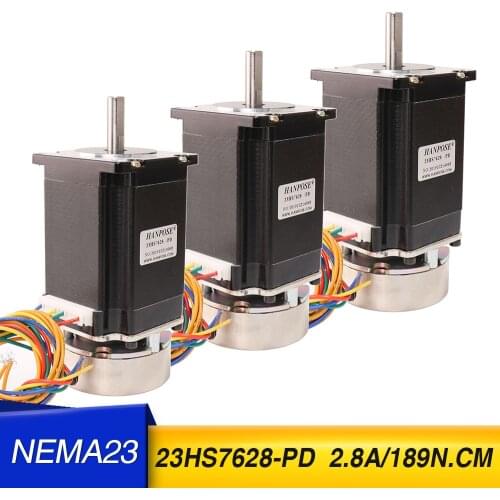 3pcs 23hs7628-pd 57 step motor with brake 2.8A strong torque can be de energized