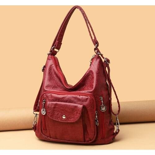 High Quality Women Crossbody Handbag Hot Luxury Soft Leather Multifunction Women Bags Fashion Female Large Capacity Shoulder Bag