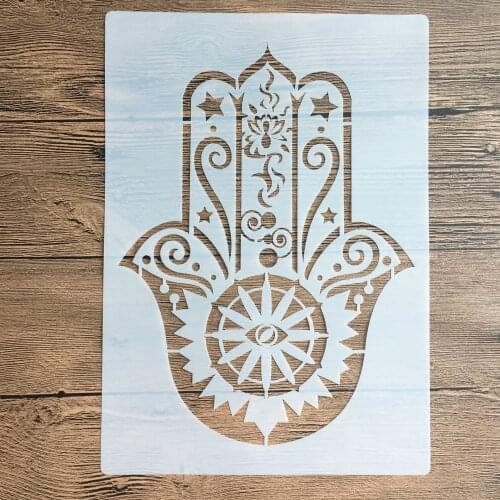 A4 29 * 21cm Religious palm DIY Stencils Wall Painting Scrapbook Coloring Embossing Album Decorative Paper Card Template,wall