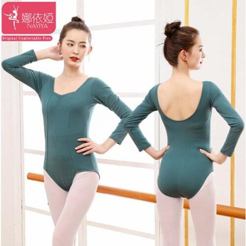 Long Sleeve Leotard Tutu Skirt Dancewear Maka Green Exercise Training Adult Girl Women Ballet Latin Yoga Jazz Modern Costume Gym