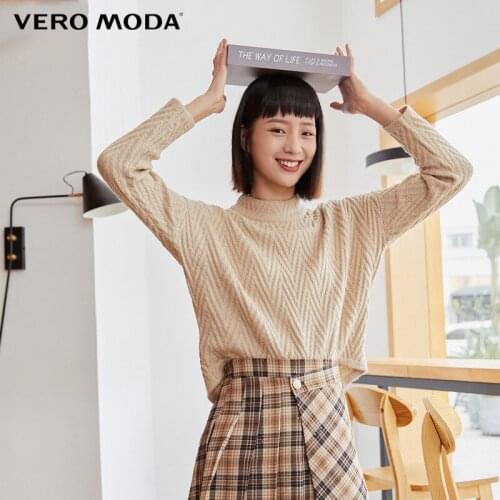 Vero Moda Womens Turtleneck Woven Off-shoulder Sweater|319313527