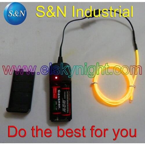 Yellow high quality el wire neon light 1meter with EL controller free shipping