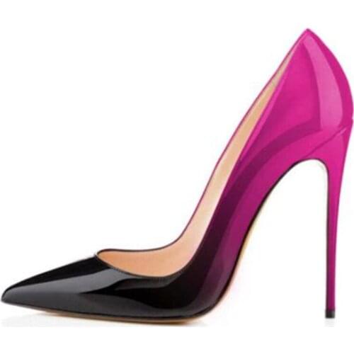 2021 Spring Fashion High Heel Pu Material Women Pointed Wedding Party Shoe Heels 11cm Pink Color Pumps Plus Size 36