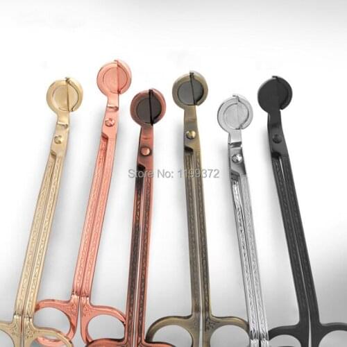 100pcs 18cm Full Round Head Stainless Steel Candle Trimmer Oil Lamp Scissor Cutter Snuffer