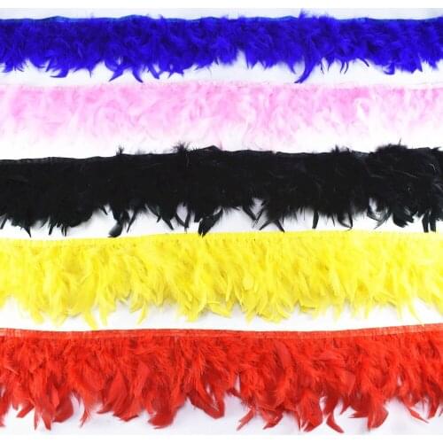 2yards/lot high quality Turkey feather trims10-15cm diy stripe pheasant plumas trim skirt wedding decoration feathers for crafts