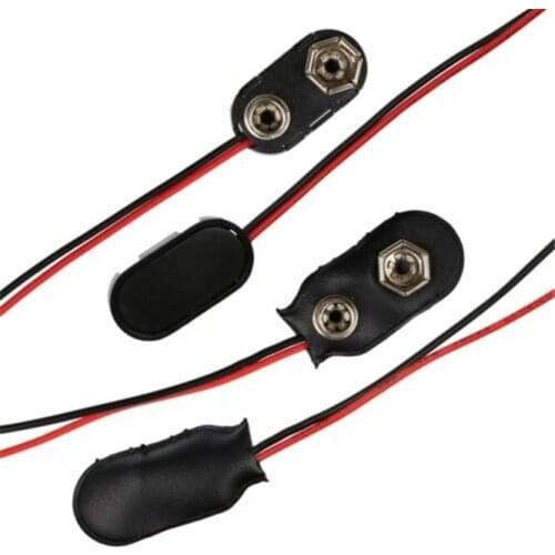 3 years warranty 100PCS PP3 9V Battery Holder Clip Snap Connector Jack Cable Wires Lead Convertor for Battery Storage Boxes