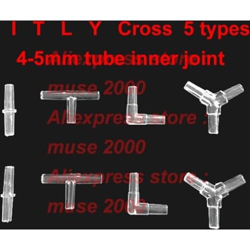 4mm plastic tube joint connector Aquarium Tank Oxygen tube Pump elbow tee pipe fitting connection garden gas pipe fish tank