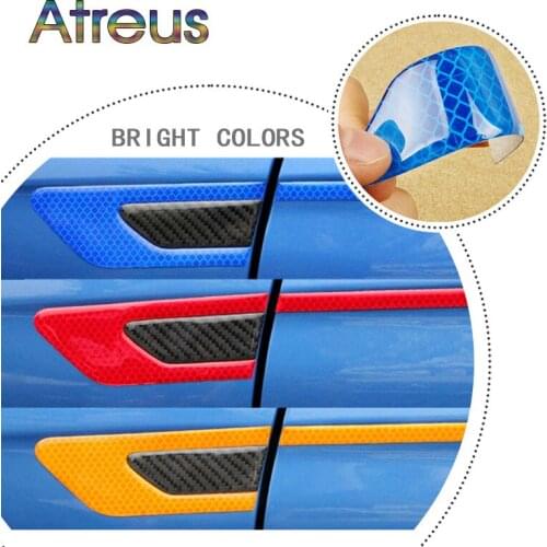 Atreus Car Front Fender carbon fiber reflective sticker For Seat Leon Ford Focus 2 3 4 Fiesta Kuga Chevrolet Cruze Lacetti Aveo