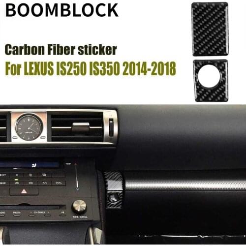 BOOMBLOCK Car Carbon Fiber Storage Box Switch Cover Trim Car Styling Decals Stickers Accessories For Lexus IS250 IS350 2014-2018