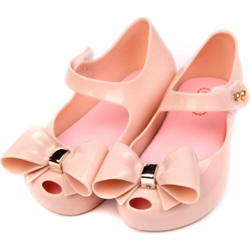 Mel Flex Jelly Bowtie Shoes New 2021 Summer PVC Bow Soft Comfort Kids Shoe Water Sandal Toddler Girl Sandals Breathable