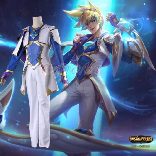 Cafiona Hot Game LOL EZ Ezreal Cosplay Costume Cool and Fantastic Man Set Halloween Team Outfits
