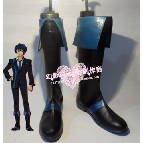 Black Bullet Satomi Rentaro Black Halloween Long Cosplay Shoes Boots H016