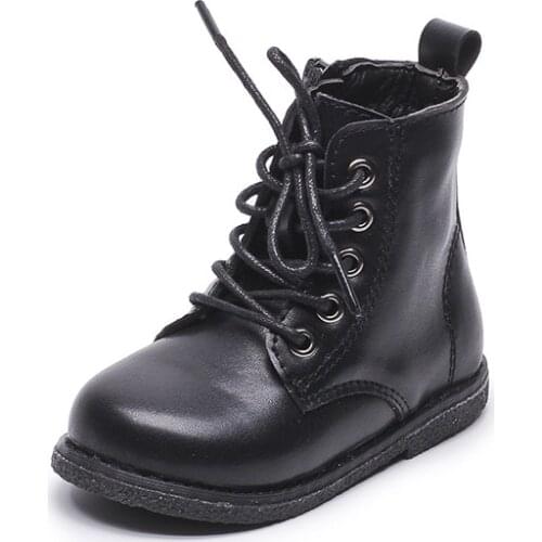 Kids Shoes Boys Girls Shoes Baby Boots New Fashion Boots Leather Shoes High-Top Zipper Leather Sneakers Sapato Infantil Toddler