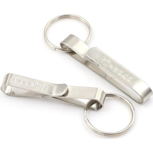 Anti-lost Stainless Steel Detachable Keychain Waist Belt Clip Buckle Hanging Key Ring Holder