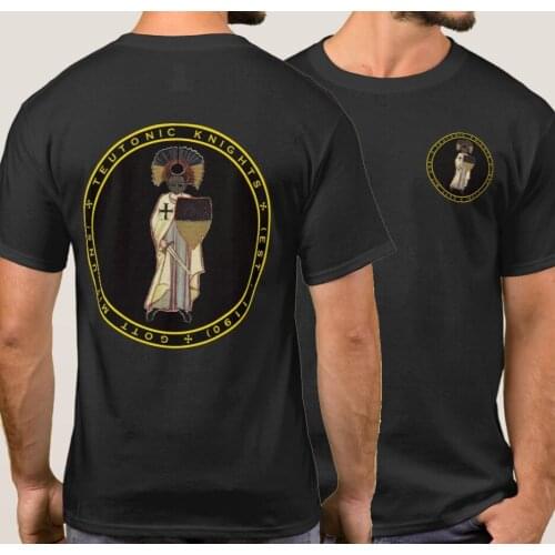 Codex Manesse Teutonic Knight Posing Seal Coat of Arms Printed T-Shirt. Summer Cotton Short Sleeve O-Neck Mens T Shirt New S-3XL