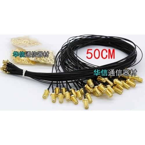 2pcs 50cm cable IPEX to SMA female pigtail SMA female to U.FL adapter cable for minipcie module MC7455 MC7430 EP06-E EP06-A