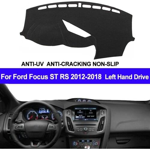 TAIJS Car Dashboard Cover Dash Mat Dash Pad DashMat Carpet NON-Slip For Ford Focus ST RS 2012 2013 2014 2015 2016 2017 2018