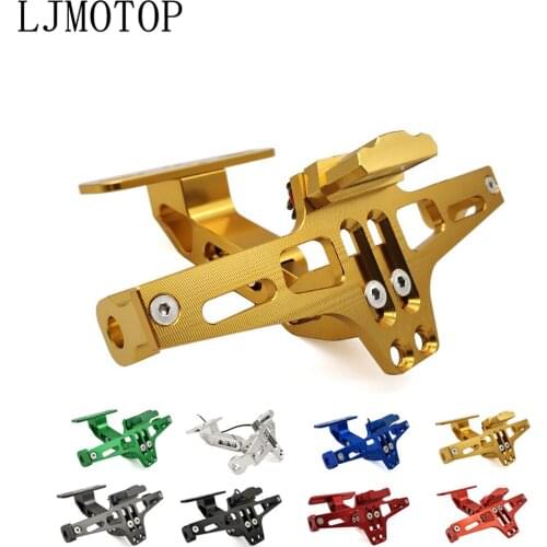 CNC Motorcycle License Plate Frame Mount Holder Bracket & LED For honda cb190r cb1000r monkey yamaha tmax 500 530 Accessories