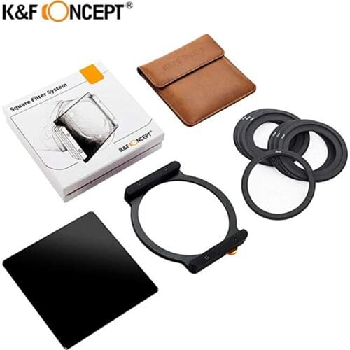 K&F Concept Square Filter ND1000 100x100mm 10 Stop Neutral Density with Filter Holder+7PCS Ring Addapters for Canon Nikon Camera
