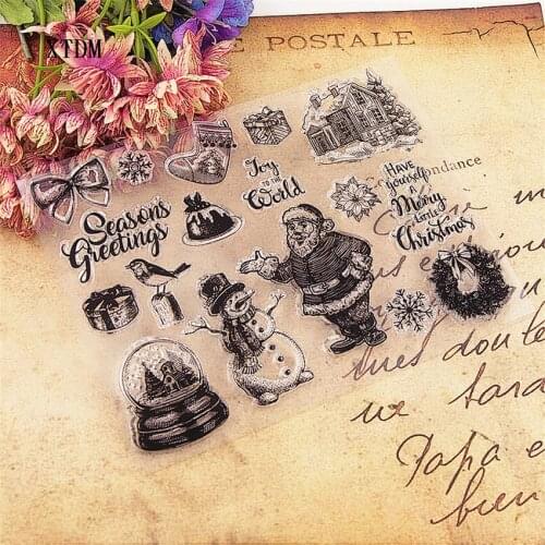 Hot selling Santa Claus transparent clear stamp / silicone seal roller stamp DIY scrapbook album / card production