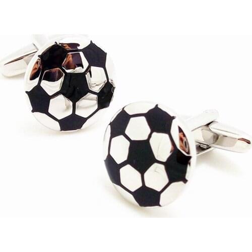 Fashion mens jewelry Boy Mens shirts football cufflinks in white tone for party cuff links high quality