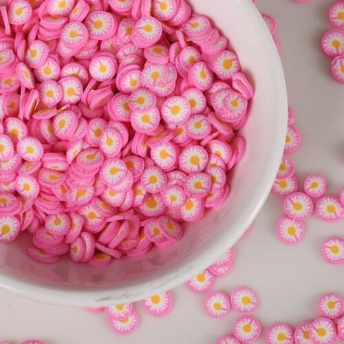 20g/1000pcs Pink Daisies Slices Addition Nail Art Slime Fruit Charm Filler For DIY Accessories Lizun Supplies Decoration Toy