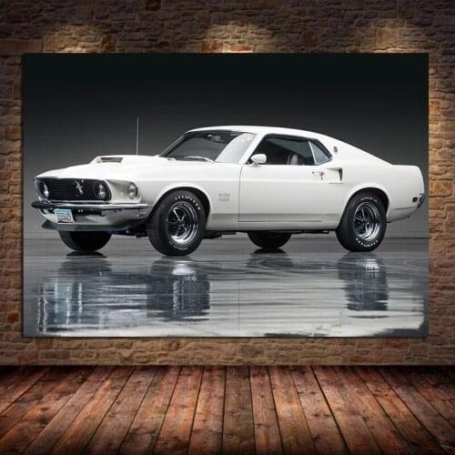 Classic Car 1969 Ford Mustang Boss 429 Wall Art Posters Prints Decorative Picture Canvas Painting for Living Room Decor Cuadros