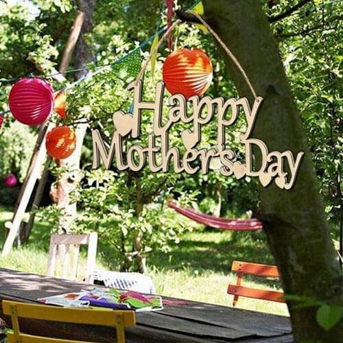 New Style Pendant Letter Pattern Tree Ornaments Hanging Glass Door Window Ornament for Mothers Day Festive Accessories Decor