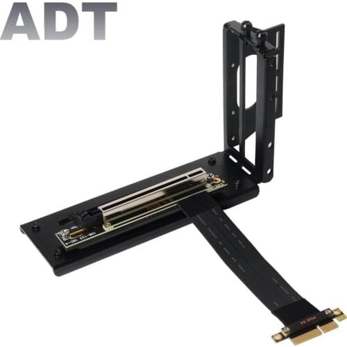 PCIe PCI-E 3.0 16X 4X Bracket Graphics Card w/ Vertical Stand Holder Base Bracket 4X 16x ADT Cable DIY ATX Case