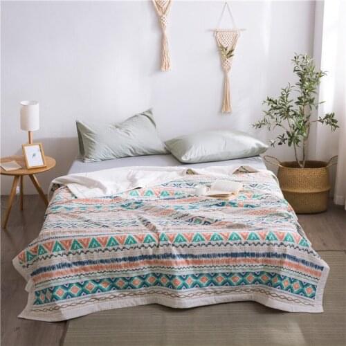 100% Cotton Bedspread plaid print Throws Blanket summer thin Comforter stiching Duvet Quilt Filling