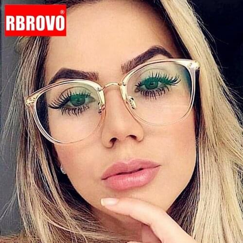 RBROVO Eye Glasses Frame For Women Round Glasses Frame Women/Men Vintage Classic Luxury Computer Eyeglasses Frame for Women/Men