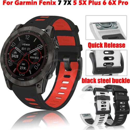 22 26mm WristBand Quick Release Replacement Strap For Garmin Fenix 6 6X 6XPro ApproachS60 SmartWatch Silicagel BraceletWatchband