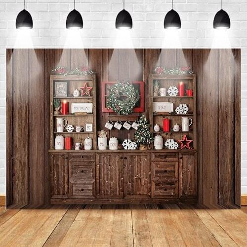 Christmas Photography Backdrops Wooden Children Newborn Decor Photo Background Baby Shower Winter Birthday Backdrop Photocall