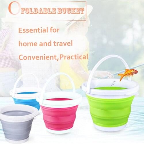 Foldable Silicone Bucket Collapsible Basin Bowl for Travel Camping Hiking Fishing LB88
