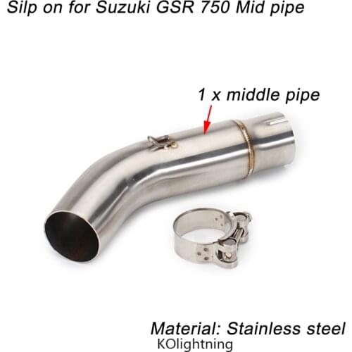 Silp on for Suzuki GSR 750 GSXS 750 Middle Connecting Pipe For 51mm Exhaust Muffler Pipe Silencer System