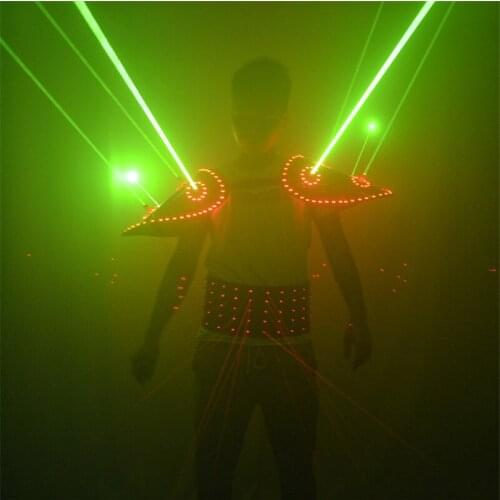 RE29 Singer stage performance led costumes dj laser men projector red beams laser belts party green laser vest sgoulder disco dj