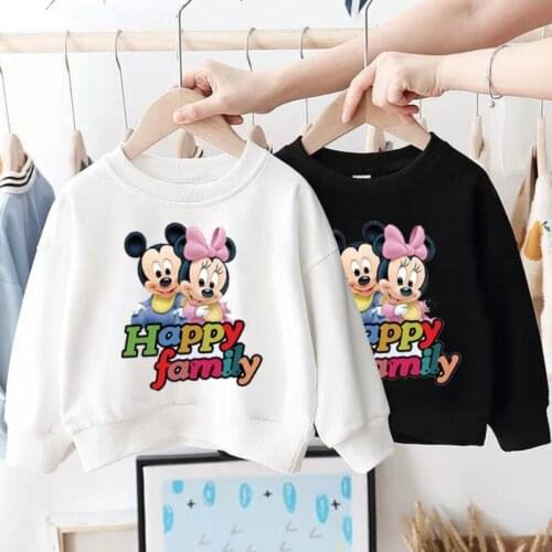 Boys Girls Sweatshirt Clothing Newborn Toddler Boys Girls Sweatshirt T-shirt Hoodless Cotton Minnie Elsa T-shirt Baby Tees